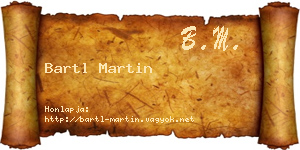 Bartl Martin névjegykártya